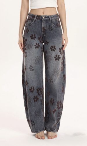 Jeans ballon fiori